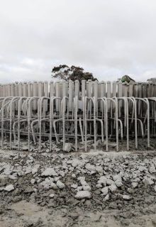 steel bar image of wind farm after removal of concrete